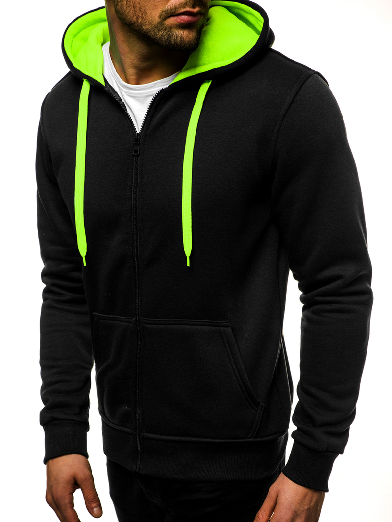 Толстовка чоловіча чорно-салатова OZONEE JS/2013