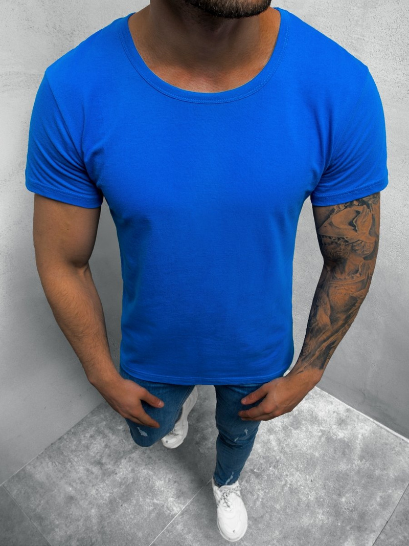 T-Shirt męski niebieski OZONEE O/1208Z