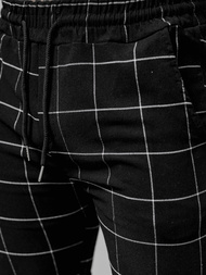 Spodenki męskie chino w kratę czarne OZONEE O/P4138