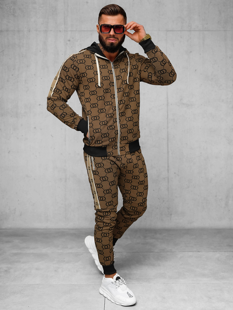 Спортивний костюм чоловічій Темно-Бежевi OZONEE O/FF5053AB