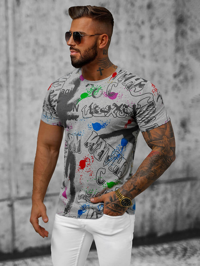 Футболка Чоловіча Сiрий OZONEE JS/8T967