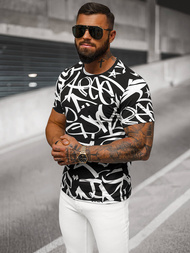 T-shirt męski czarny OZONEE JS/8T1200/3