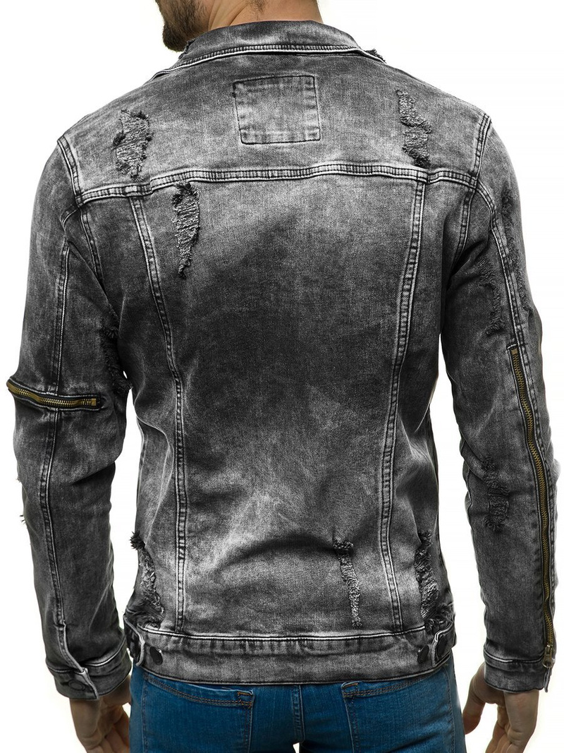 Kurtka męska jeans jasno-grafitowa OZONEE O/20147