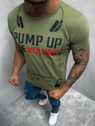 T-Shirt męski z nadrukiem zielony OZONEE O/1171