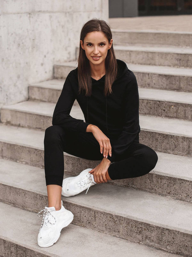 Komplet dresowy dwuczęściowy czarny OZONEE O/MB2036/21