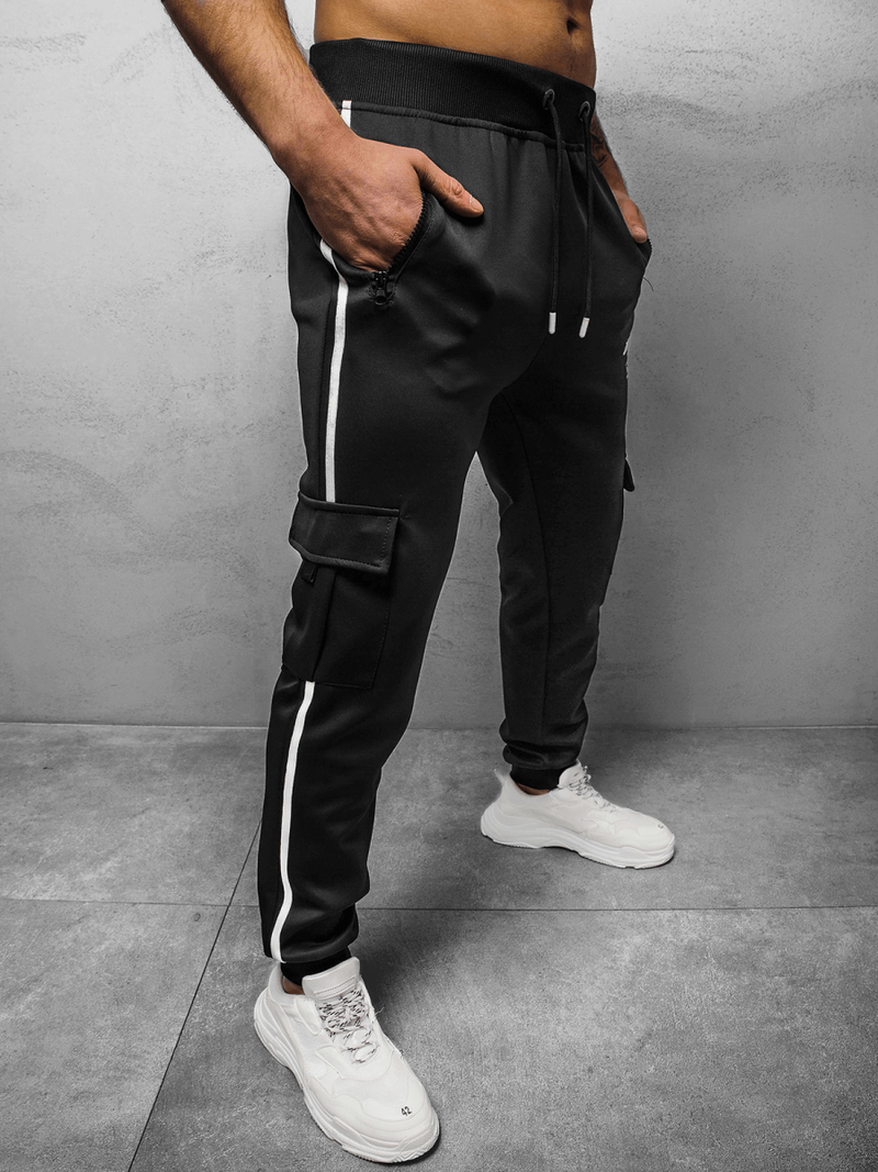 Spodnie dresowe męskie czarne OZONEE JS/K10281