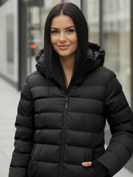 Kurtka zimowa damska pikowana czarna OZONEE JS/M769/392