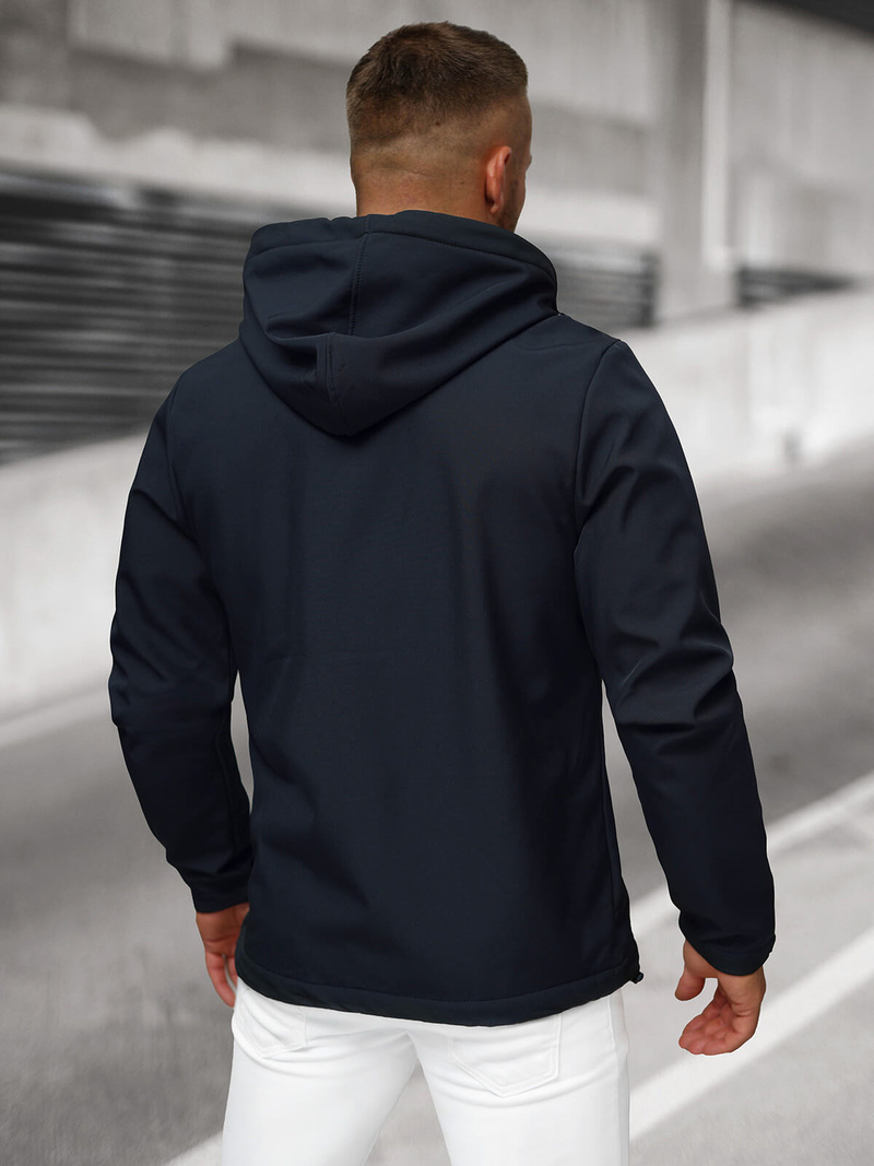 Kurtka softshell męska z kapturem granatowa OZONEE JS/27B6513/25