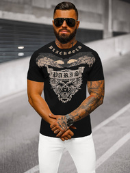 T-shirt męski slim fit czarny OZONEE NB/MT3054Z
