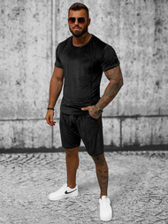 Komplet dresowy męski welurowy czarny OZONEE O/12133Z