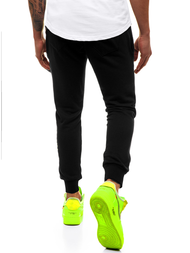 Spodnie dresowe męskie czarno-żółte OZONEE G/11129