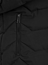 Kurtka zimowa damska długa z futerkiem czarna OZONEE JS/16M9121/392Z