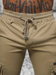 Spodnie męskie chino joggery beżowe OZONEE NB/MP0201K