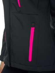 Kurtka softshell damska z kapturem czarna OZONEE JS/HH028/1