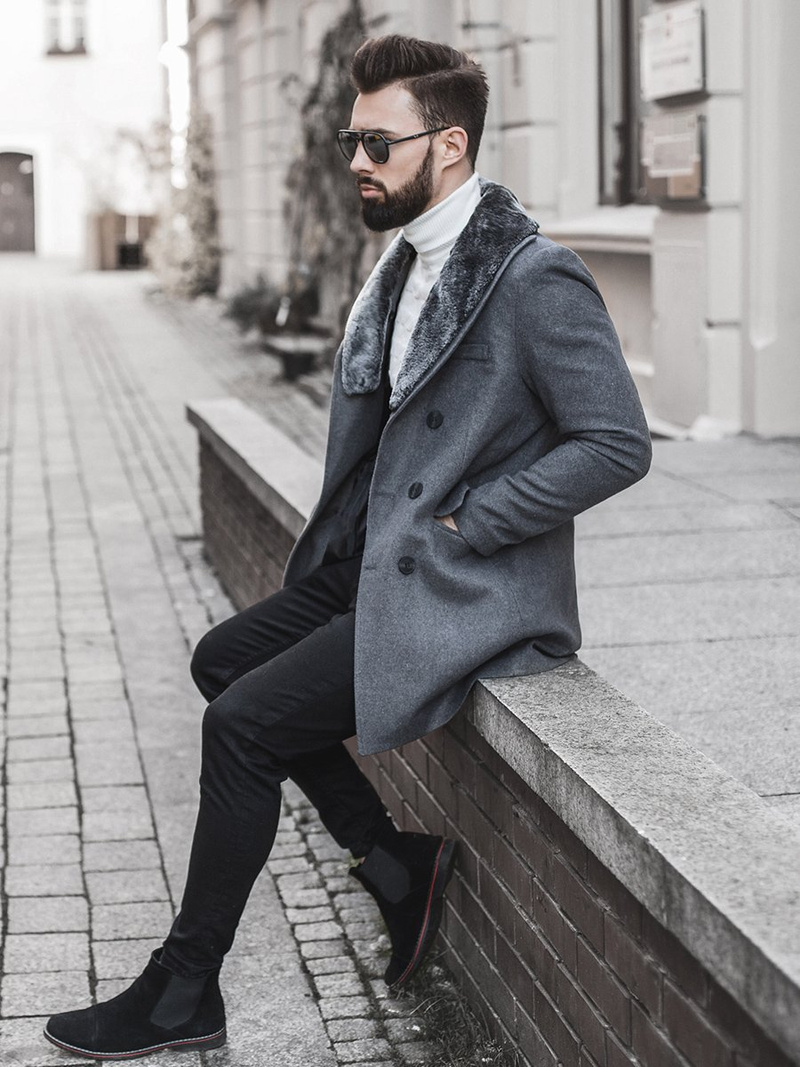 Пальто чоловіче Графітовий OZONEE O/5626