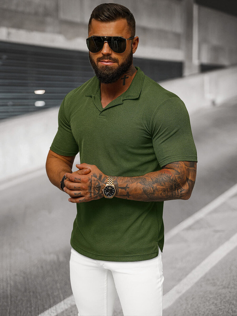 Koszulka męska polo khaki OZONEE O/L1454