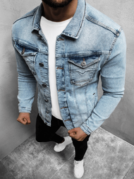 Kurtka męska jeans jasnoniebieska OZONEE O/3432
