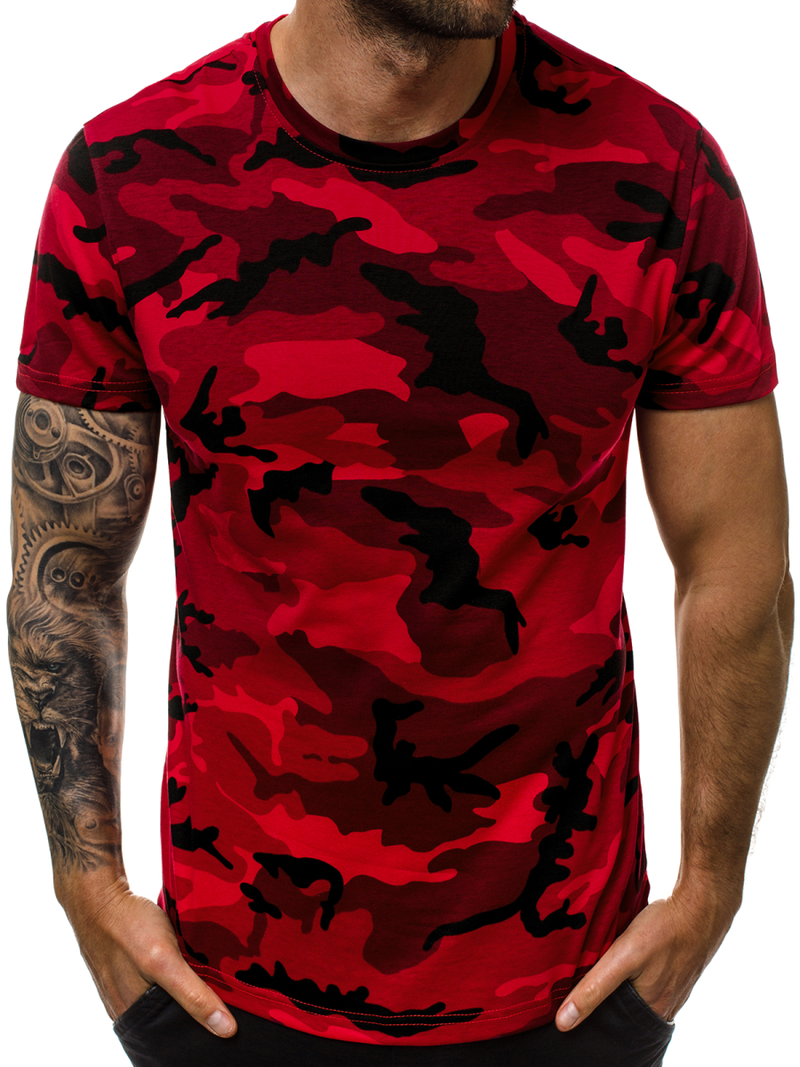 T-Shirt męski czerwony OZONEE JS/S807