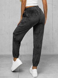 Spodnie dresowe damskie welurowe grafitowe OZONEE JS/92K528/5