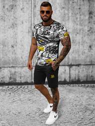 Komplet dresowy męski czarno-żółty OZONEE O/HM789Z