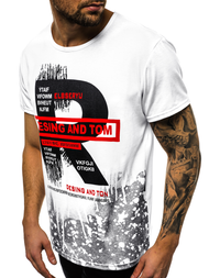 T-Shirt męski biały OZONEE JS/KS1945