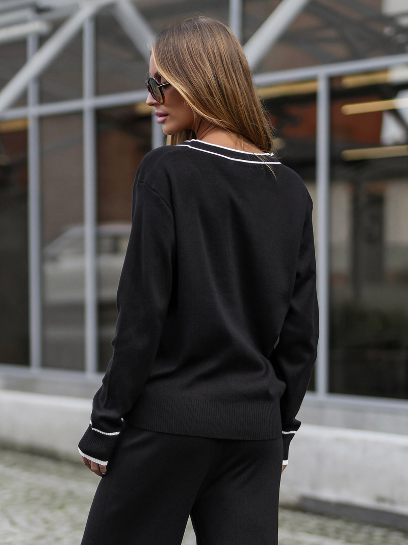 Komplet dresowy damski dwuczęściowy czarny OZONEE JS/26C8802/3