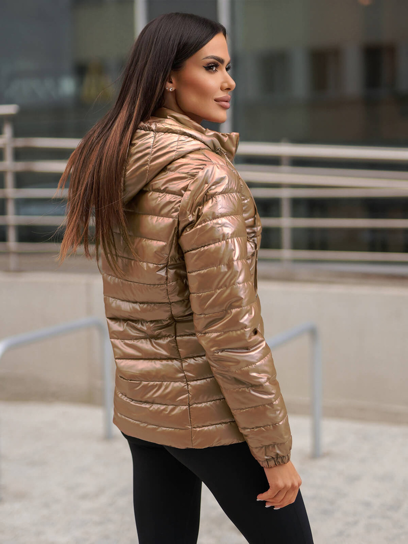 Kurtka damska pikowana złota OZONEE JS/16M9106/84