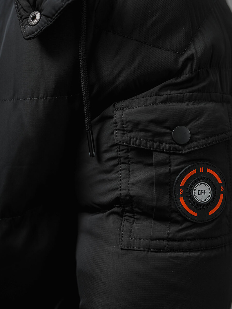 Kurtka zimowa męska pikowana czarna OZONEE JS/27M8111