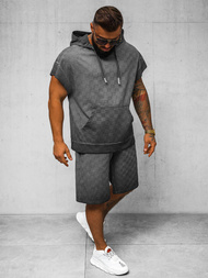 Komplet dresowy męski czarny OZONEE O/3C113/9