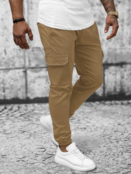Spodnie męskie chino joggery camelowe OZONEE O/P4051