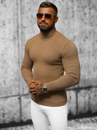 Sweter męski półgolf camelowy OZONEE L/2263Z