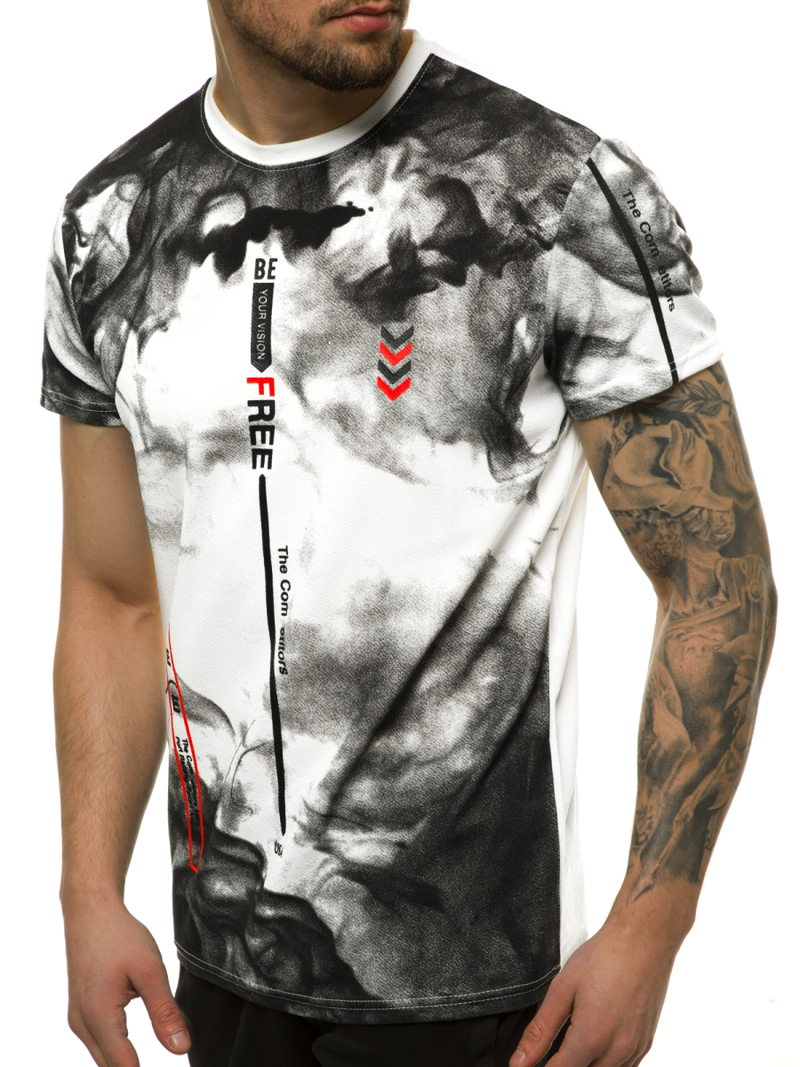 T-Shirt męski biały OZONEE JS/SS10999