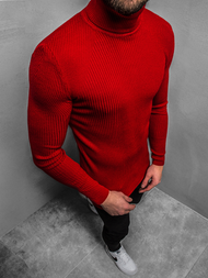 Sweter męski golf czerwony OZONEE MACH/TRK2001Z