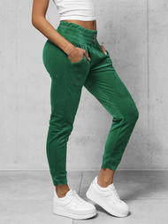 Spodnie dresowe damskie welurowe zielone OZONEE O/CR98108