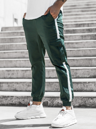 Spodnie męskie chino joggery ciemno-zielone OZONEE DJ/5580