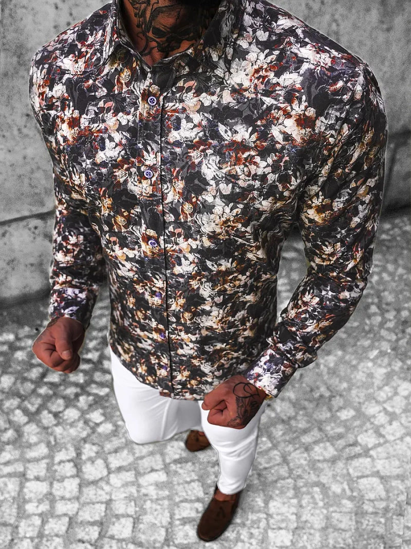 Чоловіча сорочка кольорова OZONEE O/2522Z