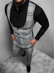 Komplet męski - kamizelka I spodnie chino szary OZONEE DJ/5560