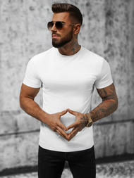 T-shirt męski slim fit biały OZONEE NB/MT3001