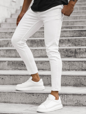 Spodnie jeansowe męskie białe OZONEE DP/586/R1