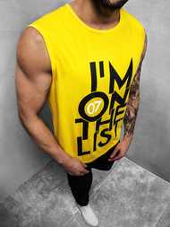 T-Shirt bez rękawów męski żółty OZONEE JS/KS2078Z