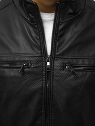 Kurtka skórzana męska czarna OZONEE JB/JP1131