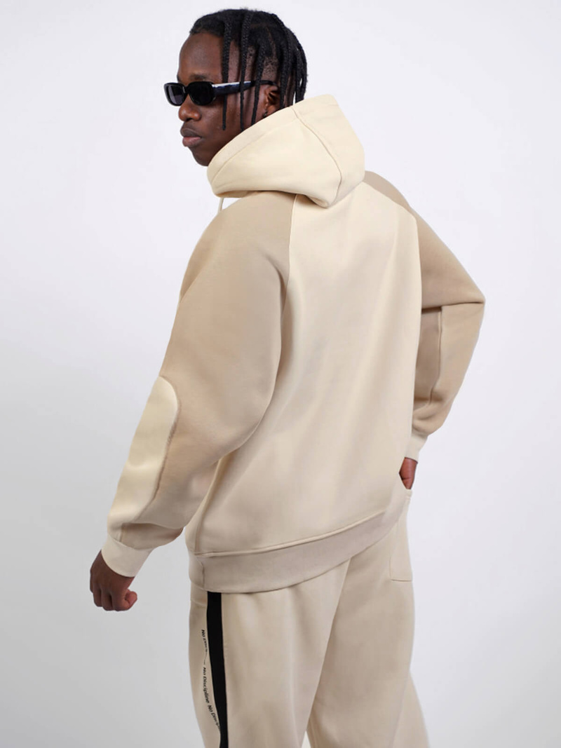 Bluza z kapturem oversize beżowa OZONEE O/SWE23037Z