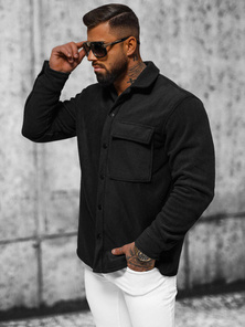 Koszula męska czarna OZONEE O/GOM23040