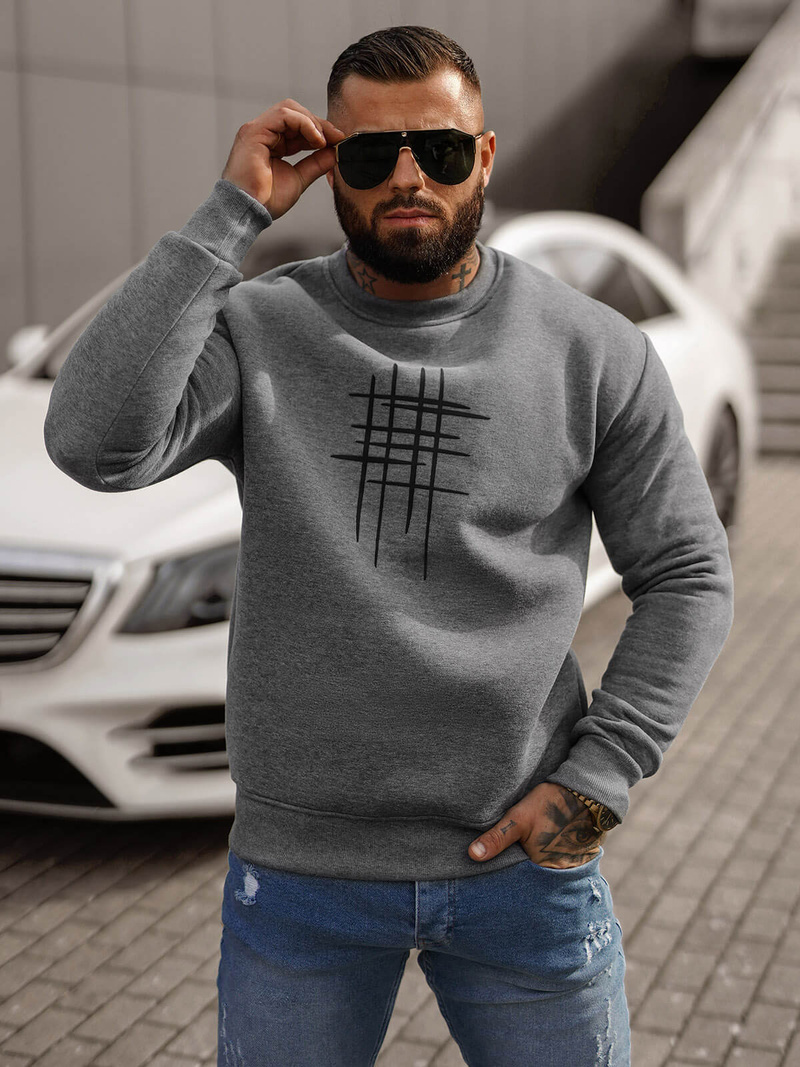 Bluza męska grafitowa OZONEE JS/8B1361/5