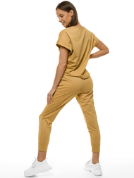 Komplet dresowy dwuczęściowy damski beżowy OZONEE O/MB1001/21