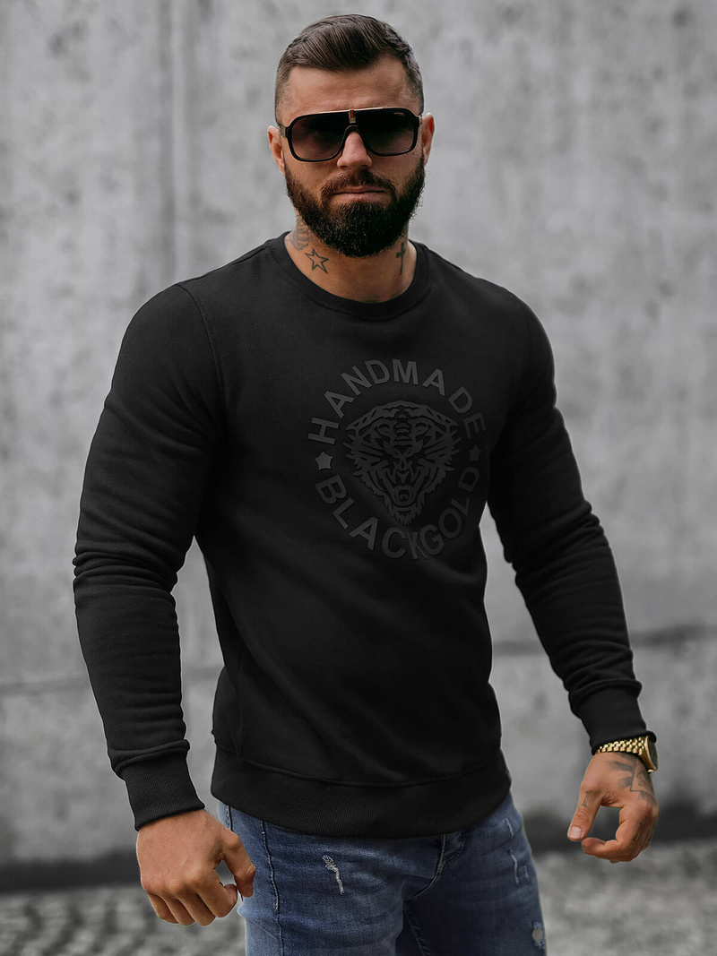 Bluza męska czarna OZONEE NB/MF2005Z