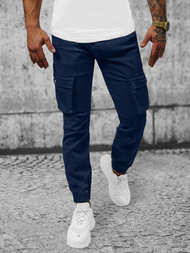 Spodnie męskie joggery ciemno-niebieskie OZONEE NB/MP0165BS