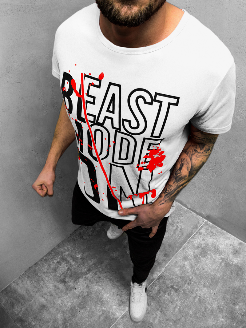 Футболка чоловіча Бiлий OZONEE JS/KS1949Z