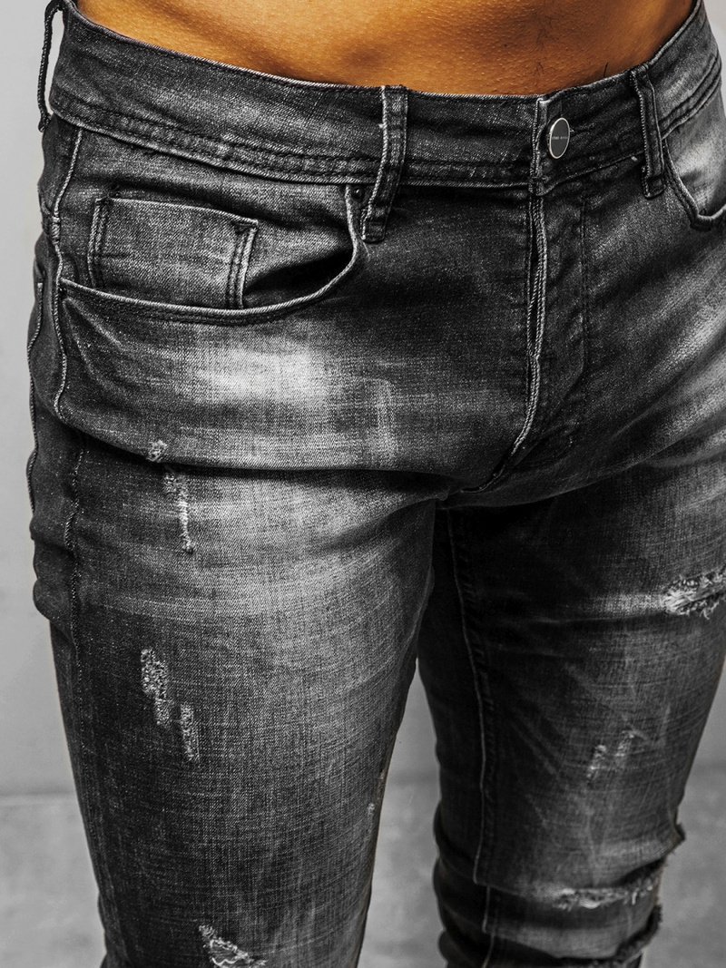 Spodnie jeansowe męskie czarne OZONEE NB/MP0002N