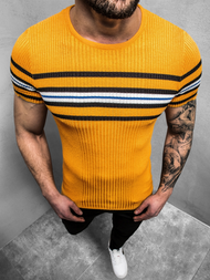 Bluzka z krótkim rękawem męska camelowa OZONEE L/2296Z